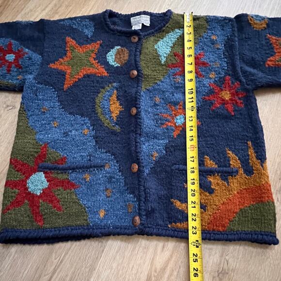 NOMADIC TRADERS 100% WOOL CARDIGAN SIZE MEDIUM - Picture 8 of 8